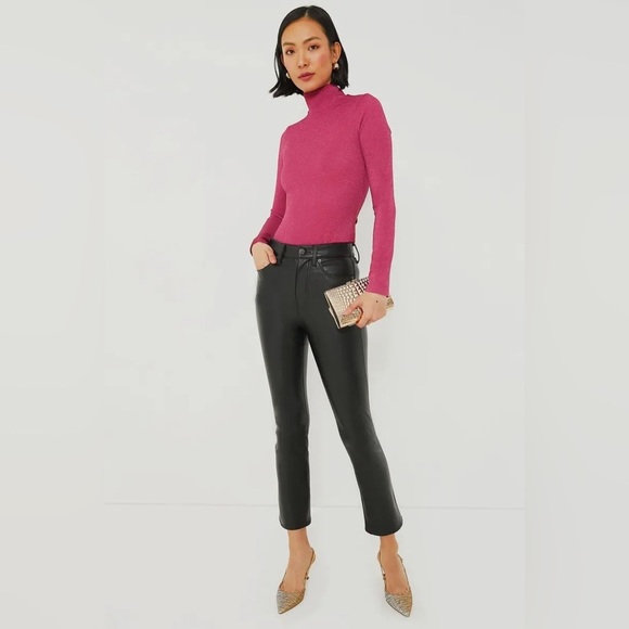 NWT Hyacinth House Elle Woods Pink Turtleneck SGlitter Knit TopRetail $120